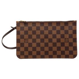 Pochette Louis Vuitton Damier Ebene Marrón Neverfull MM Castaño