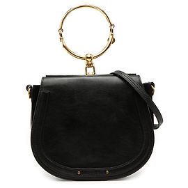 Borsa a tracolla Nile in pelle nera media Chloé Nero