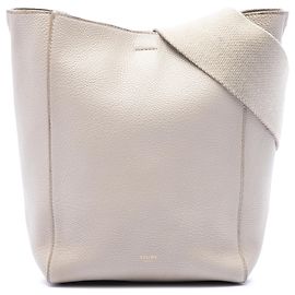 Céline Bolsa bucket Seau Sangle em couro de bezerro de grão macio marrom Celine Small Marrom Bege