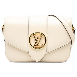 Louis Vuitton Borsa LV Pont 9 Soft MM in pelle di vitello bianca Bianco Crudo