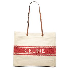 Céline Celine Beige Canvas Plein Soleil Square Cabas Tote Beige