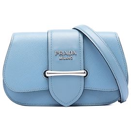 Prada Blue Mini Saffiano Sidonie Crossbody Blue