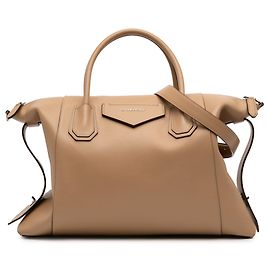 Sac Antigona Soft en cuir lisse de veau marron Givenchy Taille Medium Marron Marron clair