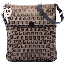 Fendi Beige Zucchino Canvas Crossbody Beige