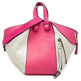 Bolsa Hammock LOEWE Pink Small Bicolor em couro de bezerro Rosa Outro