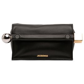 Pochette La Pochette Rond Carre en cuir noir Jacquemus Noir