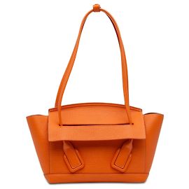 Tote Arco em couro de bezerro de grão pequeno laranja Bottega Veneta Laranja