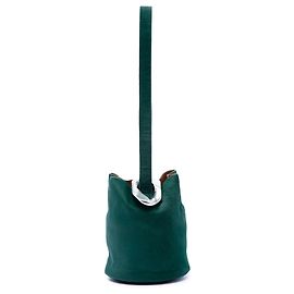 Sac seau Drop en crin de cheval vert Small de Bottega Veneta Vert