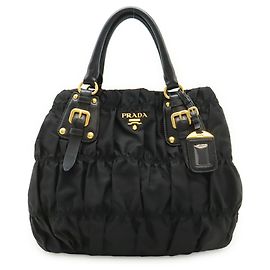 Sac cabas Prada Tessuto Gathered Noir