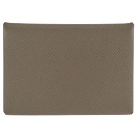Hermès HERMES Calvi Duo Kartenetui Grau Taupe