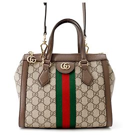 Gucci GG Ophidia Small Tote Bag Braun Beige