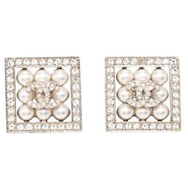 Orecchini a lobo Chanel Coco Mark Square Argento