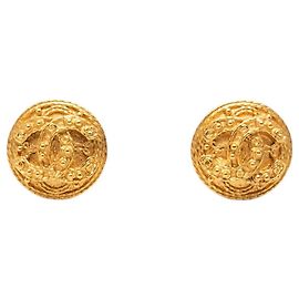 Orecchini a clip rotondi Chanel Coco Mark in Oro D'oro