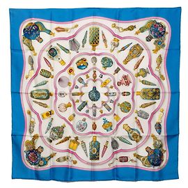 Hermès Sciarpa Hermes Carre 90 Qu'importe le flacon Bianco Multicolore