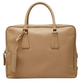 Borsa a mano e valigetta con placca logo Triangle Prada Beige