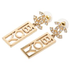 Pendientes Chanel Coco Mark BOY Stud Swing Dorado