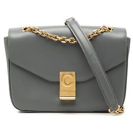 Céline Bolsa de ombro Celine C Medium em couro cinza Marrom