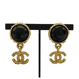 Orecchini a clip Chanel Coco Mark GP Nero D'oro