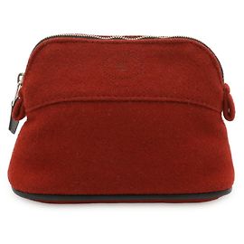Hermès HERMES Bolide Pouch 16 Mini Handbag Black Red