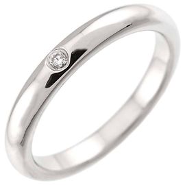 Tiffany & Co. Platinum 950 Stacking Band Ring mit Diamant Andere