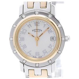 Relógio Hermès Clipper Diamond Pink MOP Dial Quartz Outro