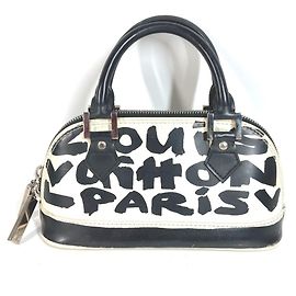 Bolso Tote Louis Vuitton Graffiti Alma PM Negro Blanco