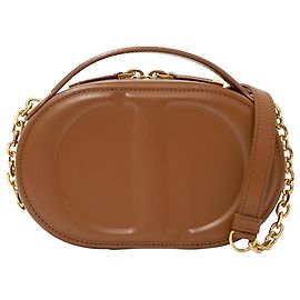 Bolsa de couro Christian Dior Marrom