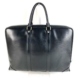Borsa Louis Vuitton Epi Porte Documents Voyage Nero
