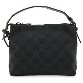 GUCCI GG Canvas Handbag Pouch Black