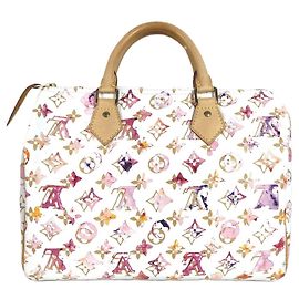 Bolso Boston Mini Speedy 30 Monogram Watercolor Louis Vuitton Blanco Multicolor