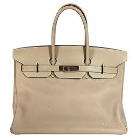 Bolsa Tote de couro Togo bege Hermès Bege