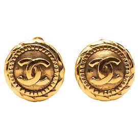 Pendientes redondos Chanel Coco Mark Dorado