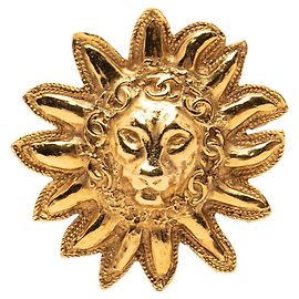 Broche Chanel Vintage Motif Lion Doré