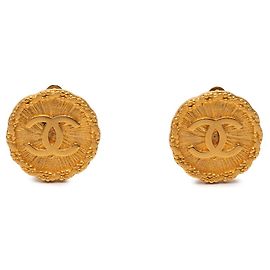 Orecchini tondi vintage Chanel Coco Mark D'oro