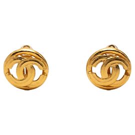 Orecchini tondi vintage Chanel Coco Mark D'oro