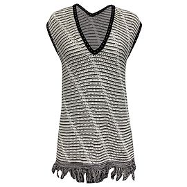 Diane Von Furstenberg Pointelle-Strickweste aus weißer Baumwolle Weiß