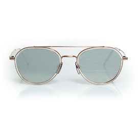 Óculos de sol Thom Browne, TB801 com lentes espelhadas Metálico