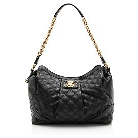 Marc Jacobs Quilted Leather Silvana Shoulder Bag Black
