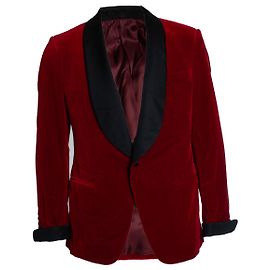 Autre Marque Kingsman, Blazer de terciopelo rojo Roja