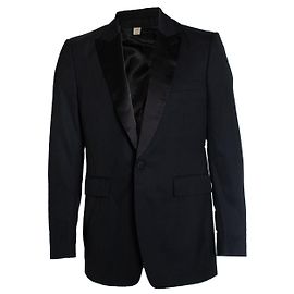 Burberry, Single breasted silk and wool blazer Black