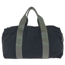 Prada Polyester Boston Bag Unisex Black