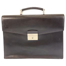 Mallette de bureau en cuir Prada Marron