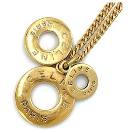 Céline Collier Celine Vintage Circle Logo Or Doré Métallisé