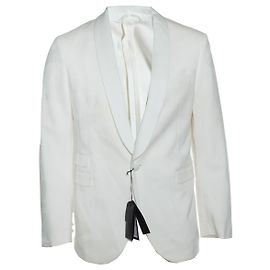 Neil Barrett, White camo printed tuxedo jacket White