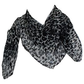 Saint Laurent, lenço quadrado estampado leopardo Multicor