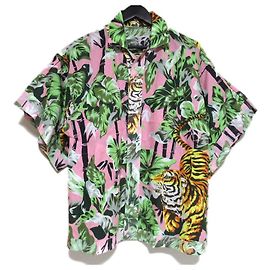 Camicia a maniche corte Kenzo Memento Collection 2 in cotone e lino Rosa