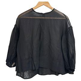 Blusa trasparente LANVIN en Bleu Sheer Pullover Nero