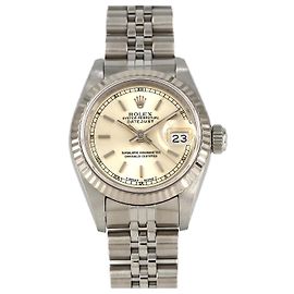 Rolex Datejust Uhr aus Edelstahl und Weißgold Silber