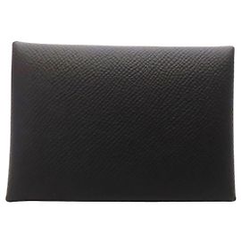 Tarjetero Hermès Calvi Duo Epsom Negro