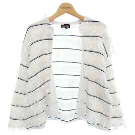 Autre Marque Cardigan de malha Drawer Branco Azul marinho